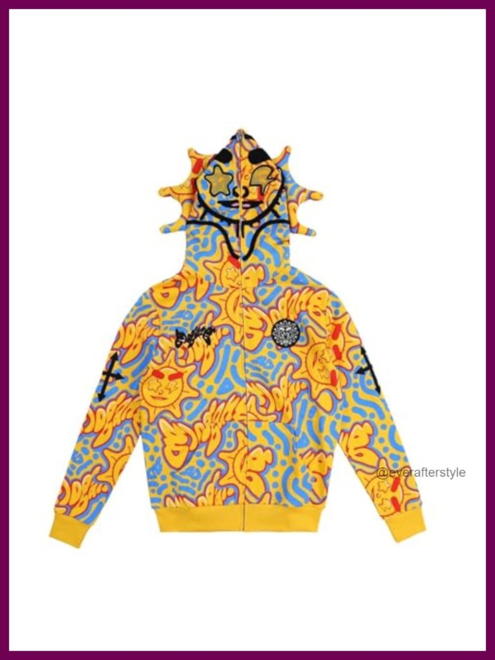 Retro Lazy Style Full Zip Hoodie Oversized Y2K Streetwear